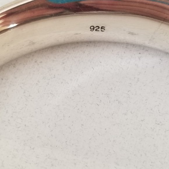 Solid 925 Sterling Silver Modern Convex Twist Bangle Bracelet 36 Grams - Picture 7 of 8